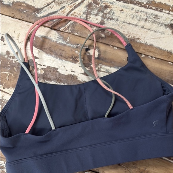 Peloton Blue Sports Bra Strappy Design - Picture 6 of 8